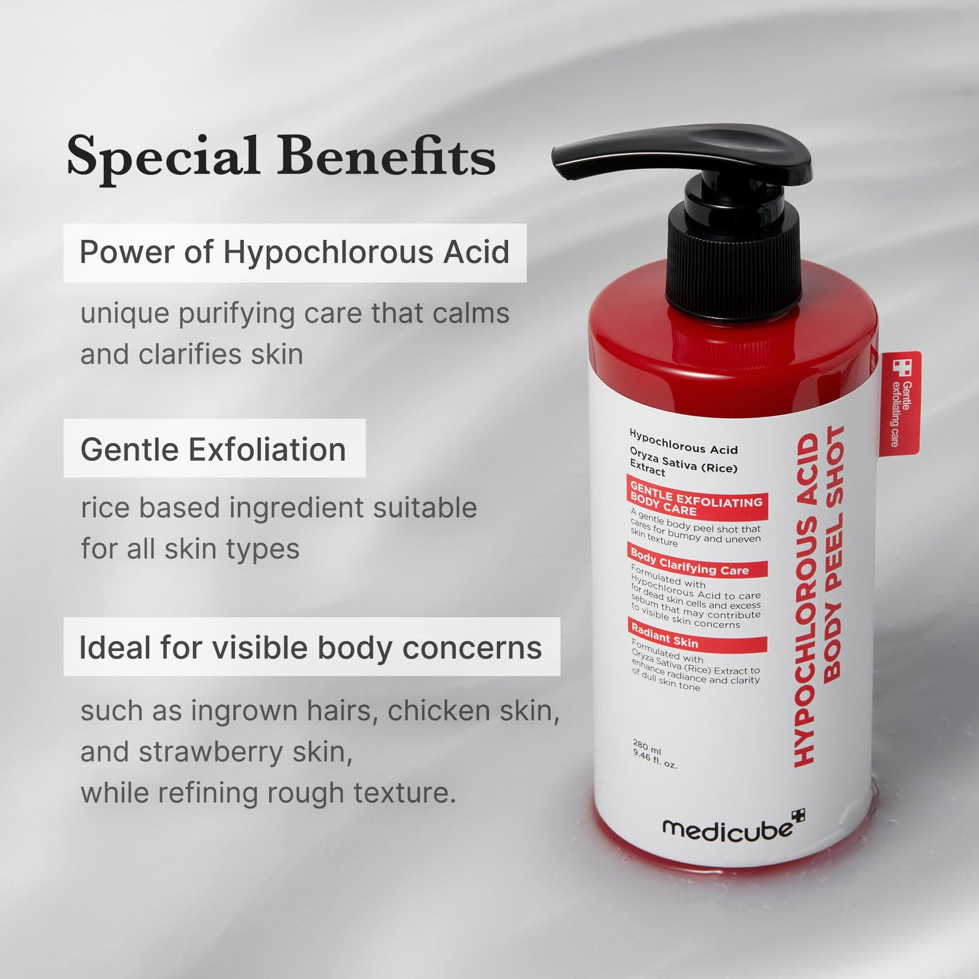 Hypochlorous Acid Body Peel Shot Texture
