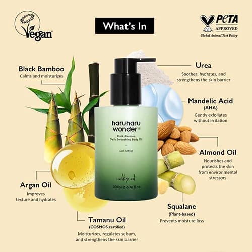 Black Bamboo Daily Smoothing Body Oil Texture