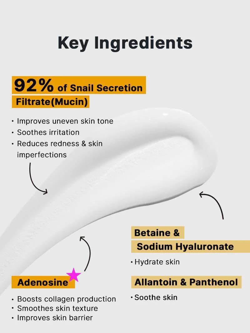 Advanced Snail 92 All In One Cream Key ingredients
